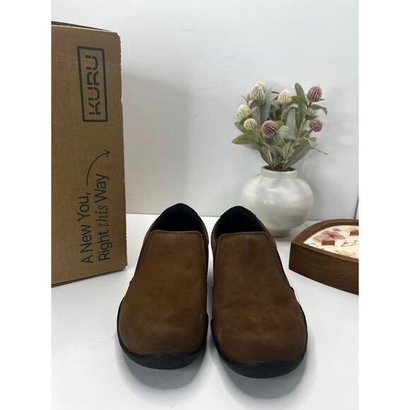 Kuru Kivi Loafer Shoes Slip On Leather Chestnut Brown Men\'s 6 Wide Tried On main image 10